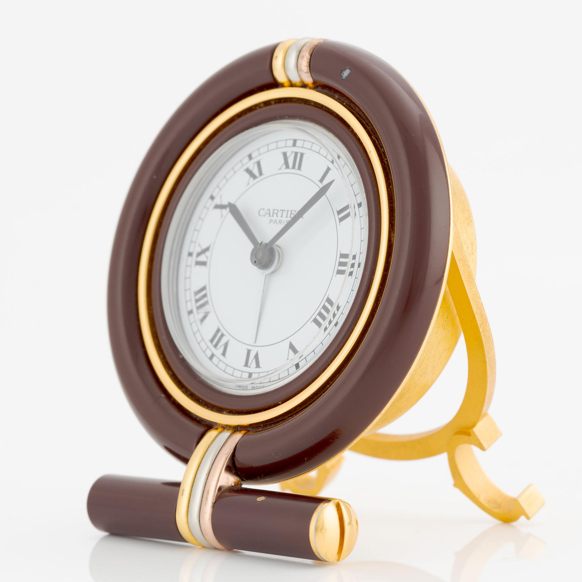 Cartier, alarm clock, 75 x 86 x 26 mm.