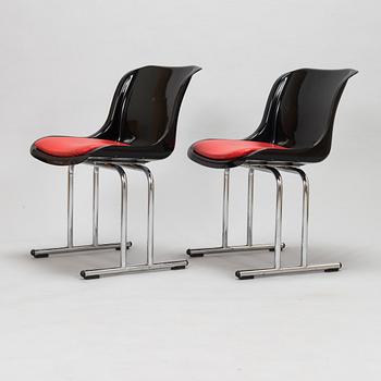 Yrjö Kukkapuro, tuoleja, 4 kpl, malli 3415, valmistaja Haimi, 1970-luku.