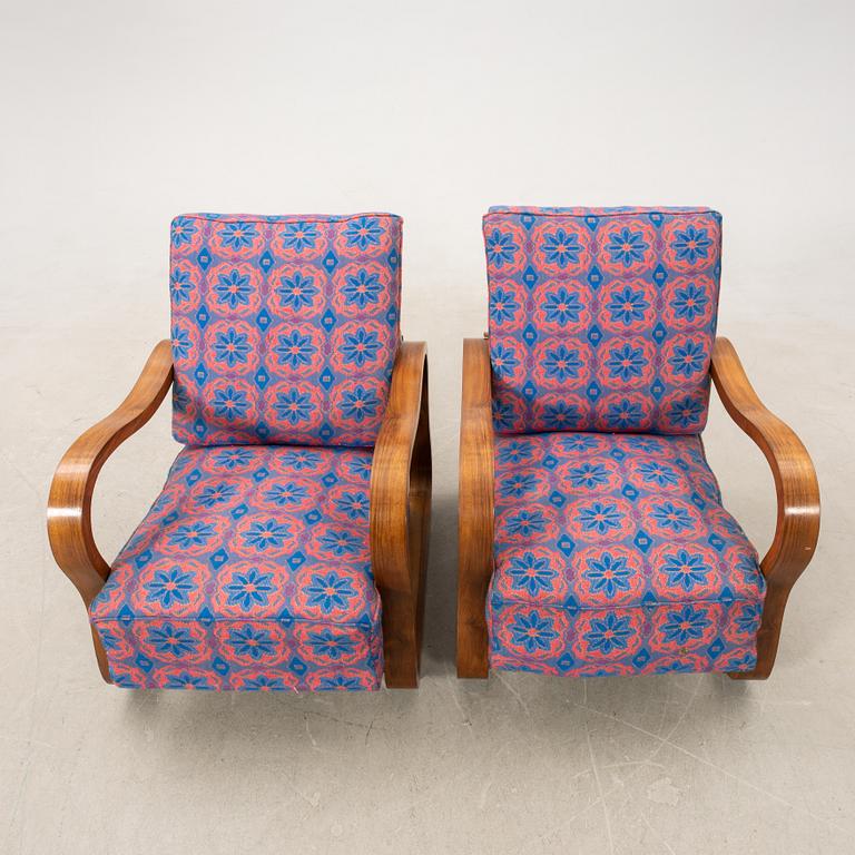 Armchairs, a pair, Art Deco, first half of the 20th century.