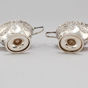 Charles Westwood & Sons, a pair of, silver salt cellars, Birmingham 1899.