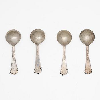Guldsmed S Petersson i Söderhamn Ab, skedar, 4 st, sterlingsilver, Bollnäs, bl a 1989.