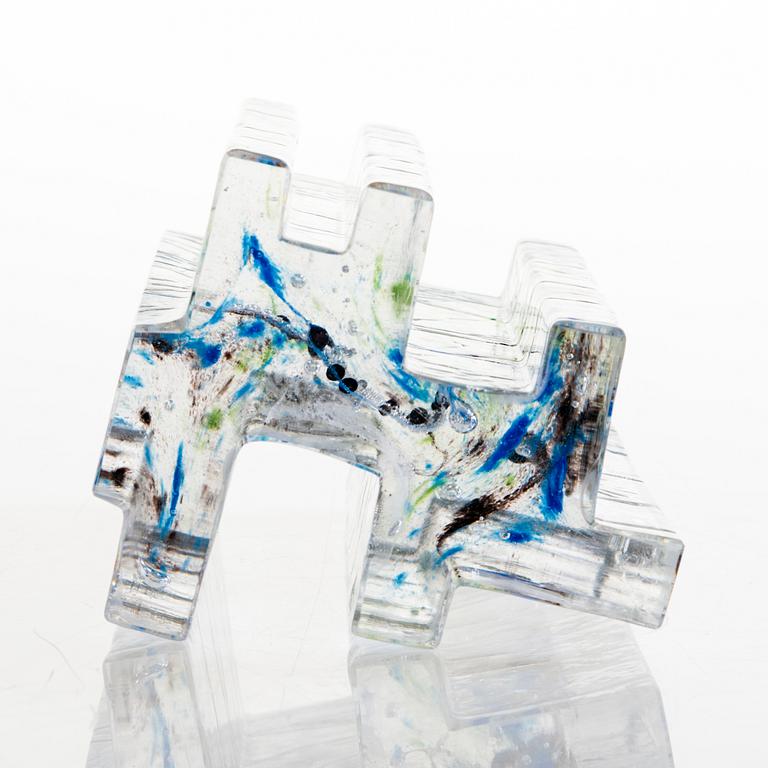 HELENA TYNELL,  skulptur, Skog", signerad Helena Tynell Riihimäen Lasi Oy.