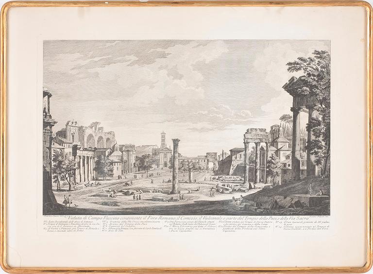 GIOVANNI VOLPATO, kopparstick, efter Francesco Panini, senare avdrag utgiven av Regia Calcografia di Roma, 18/1900-tal.