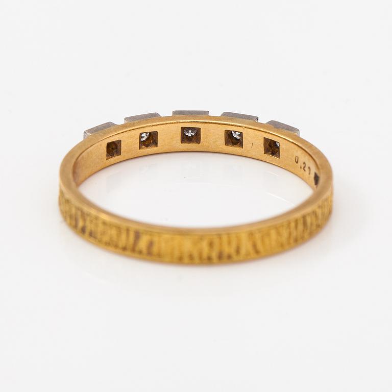 Björn Weckström, Ring "Timanttikihla", 18K guld och diamanter ca 0.20 ct tot. Lapponia 1975.