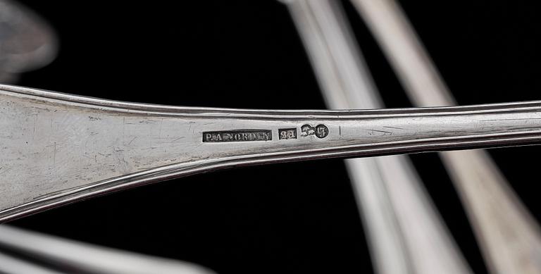 SKEDAR, 18 st, silver, 1800/1900-tal. Totalvikt ca 420 g.