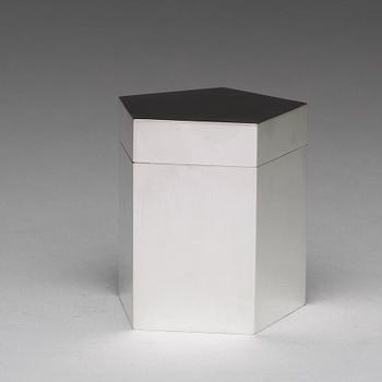 Wiwen Nilsson, a sterling pentagonal lidded jar, Lund, Sweden 1974.