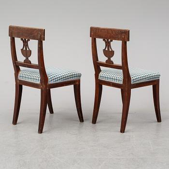 A set of six Swedish Empire style chairs, ca 1900.