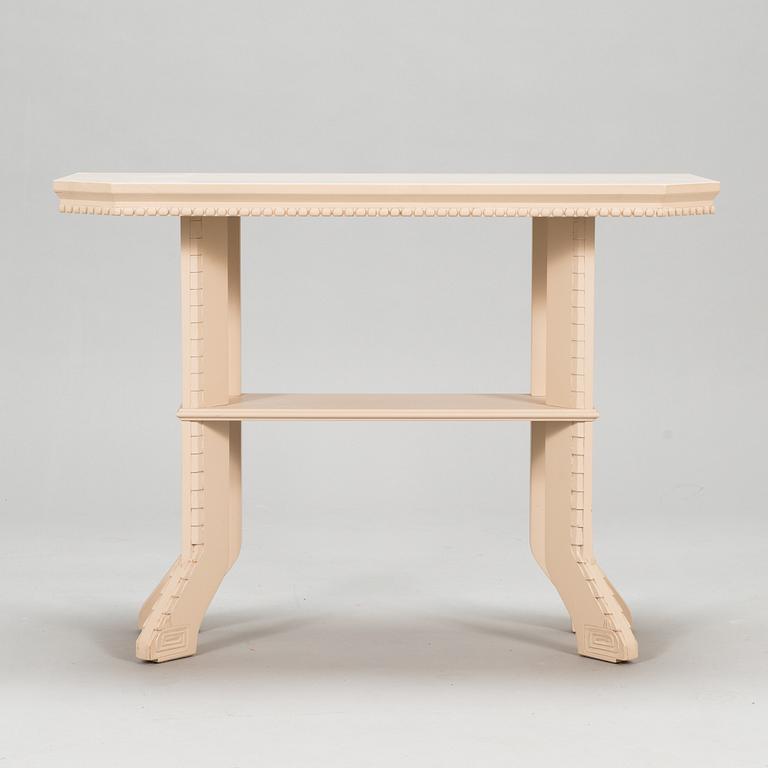 Eliel Saarinen, two tables 'White Suite' series (Hvitträsk), Adelta 1980s.