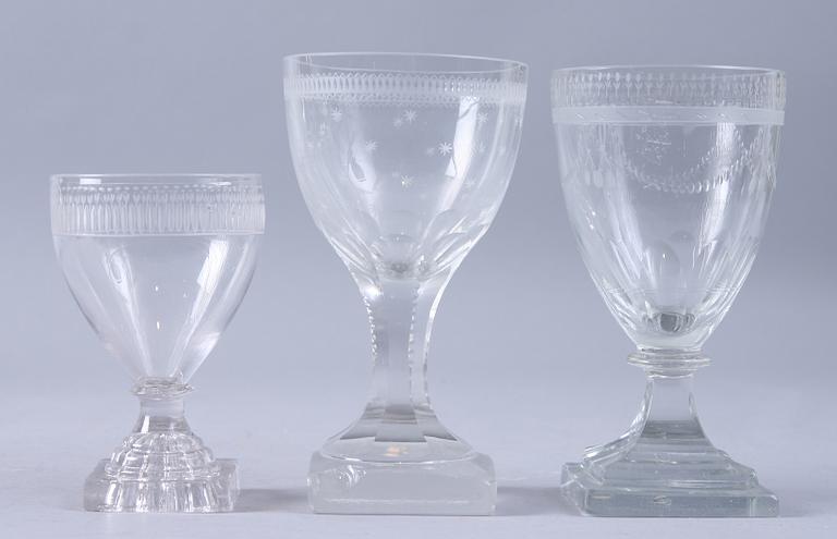 PARTI GLAS, 5 delar, 1800/1900-tal.