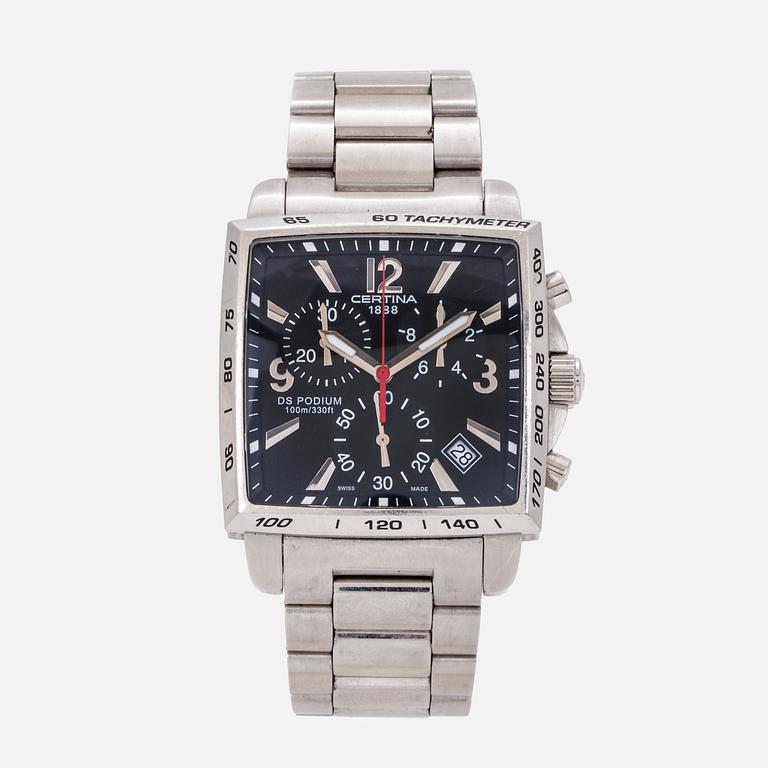 CERTINA, DS Podium Square (100m/330ft), chronograph, wristwatch, 38 x 38 mm.