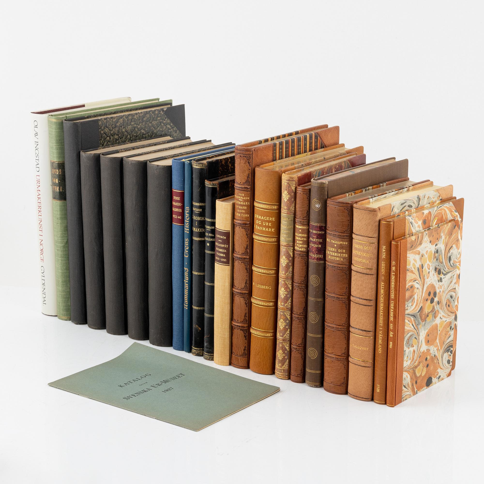 Scandinavian books about clocks and watchmaking – 22 vols.