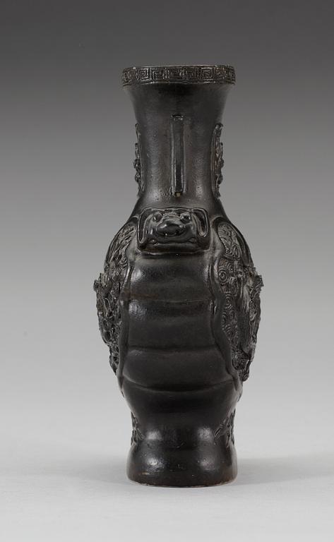 A bronze imitating bisquit vase, Qing dynasty.