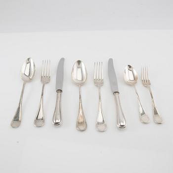 Cutlery service 72 pcs "Rosette" silver, B Erlandsson Kristianstad 1909.