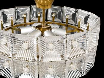 TAKLAMPA, Carl Fagerlund, Orrefors, 1900-talets andra hälft. Höjd ca 25 cm.