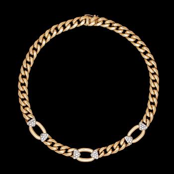 1095. COLLIER, guld med briljantslipade diamanter, tot. ca 2 ct.