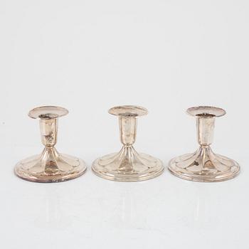 Silver candlesticks, 3+2+1, Ceson Guldvaru Ab, Gothenburg, Sweden, 1964-1971.