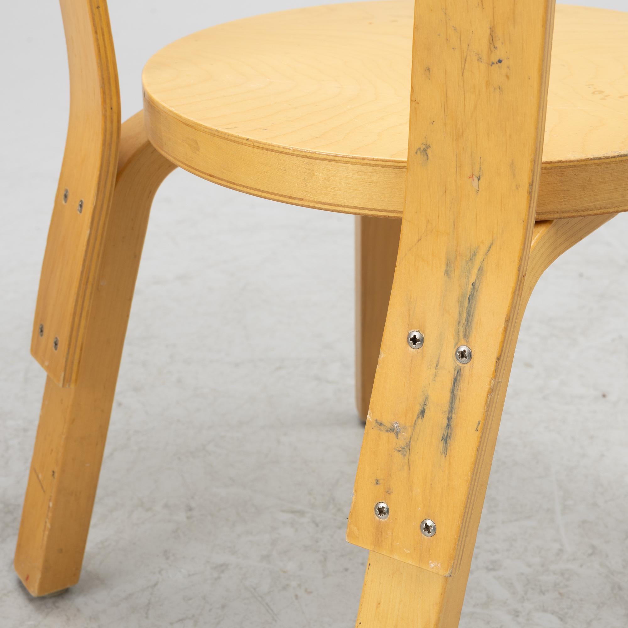 Alvar Aalto, barnstolar, 4 st, Artek, Finland.