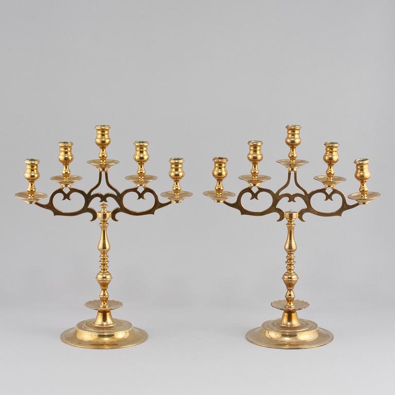 KANDELABRAR, ett par, jugendstil, 1900-tal.