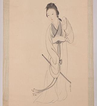 A scroll painting, late Qing dynasty. Signed.