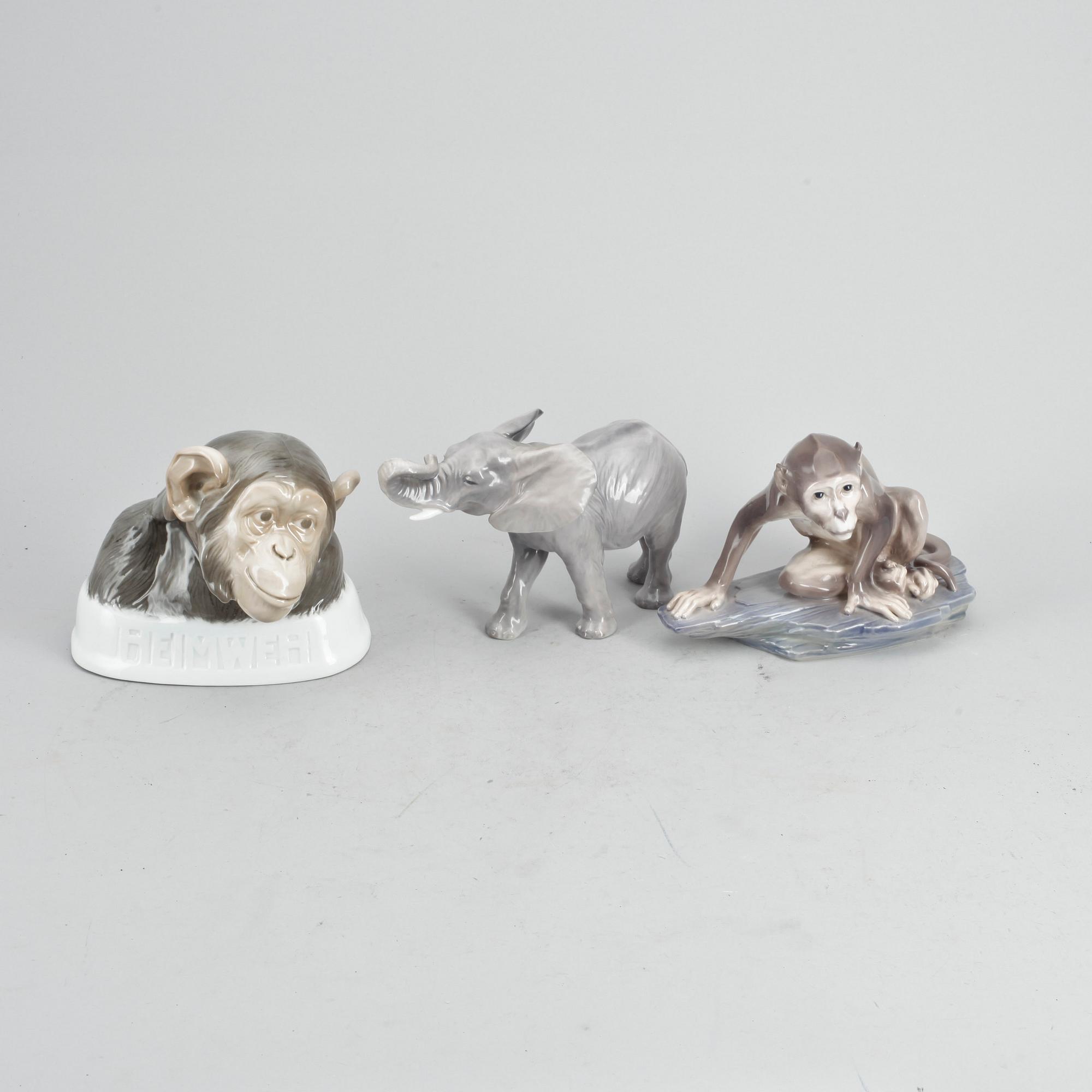 FIGURINER, 3 st, porslin, Royal Copenhagen, Rosenthal samt Dahl Jensen. Danmark och Tyskland.