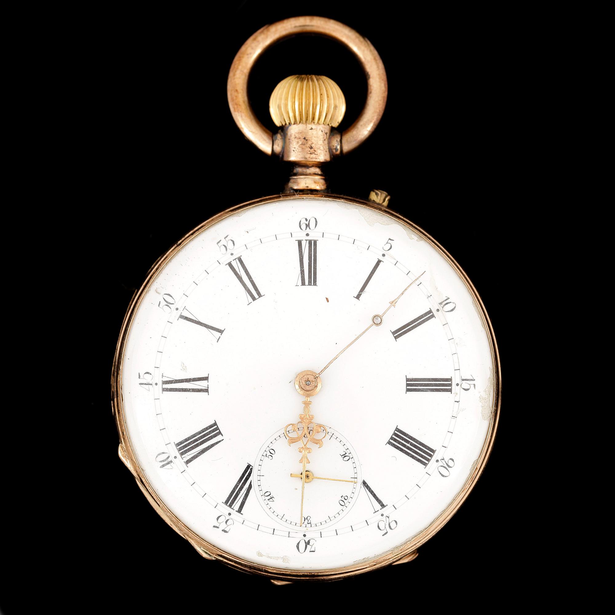 HERRFICKUR, guld 14K, sent 1800-tal. Totalvikt ca 74 gram.