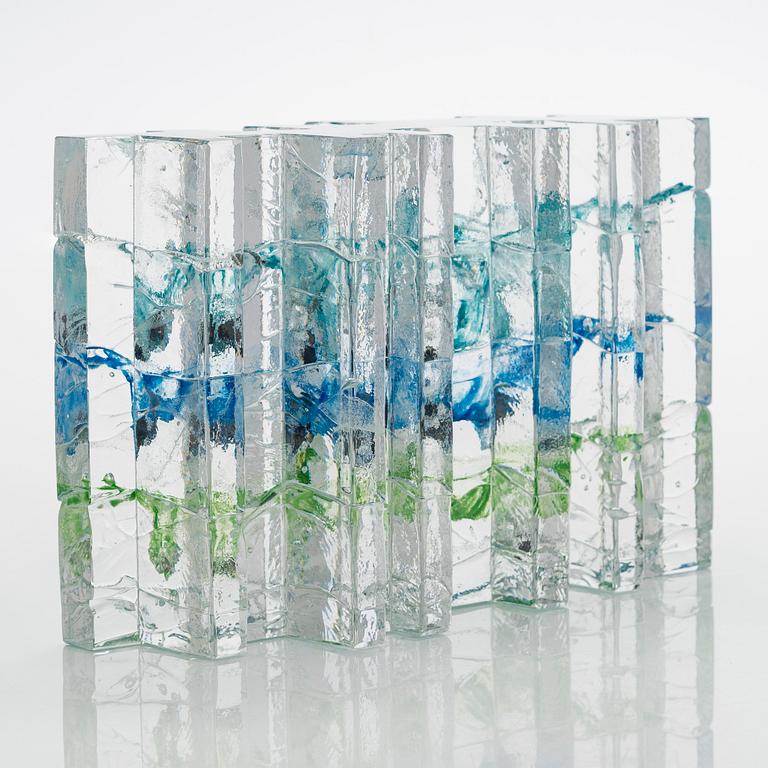 Helena Tynell, glasskulptur, "Skog", signerad Helena Tynell Riihimäen Lasi Oy.