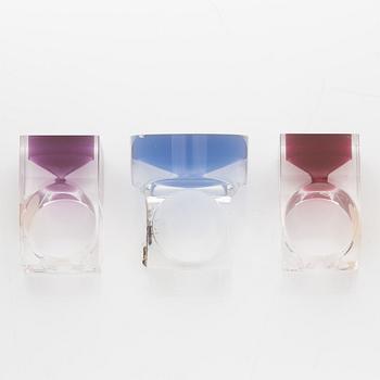Siv Lagerström, three acrylic plastic rings, 1970s.