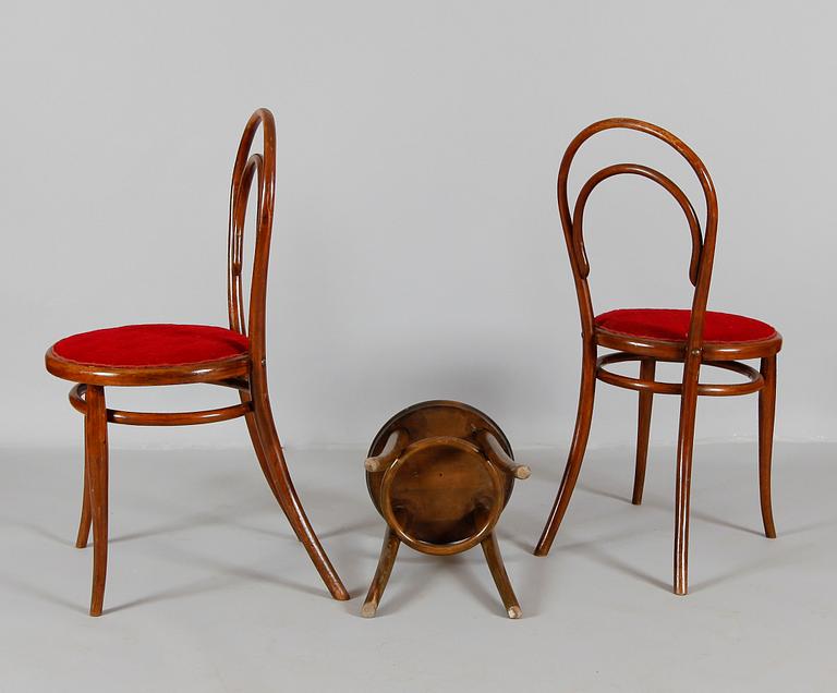 STOLAR OCH PALL, 3 delar, Thonet, sent 1800-/tidigt 1900-tal.