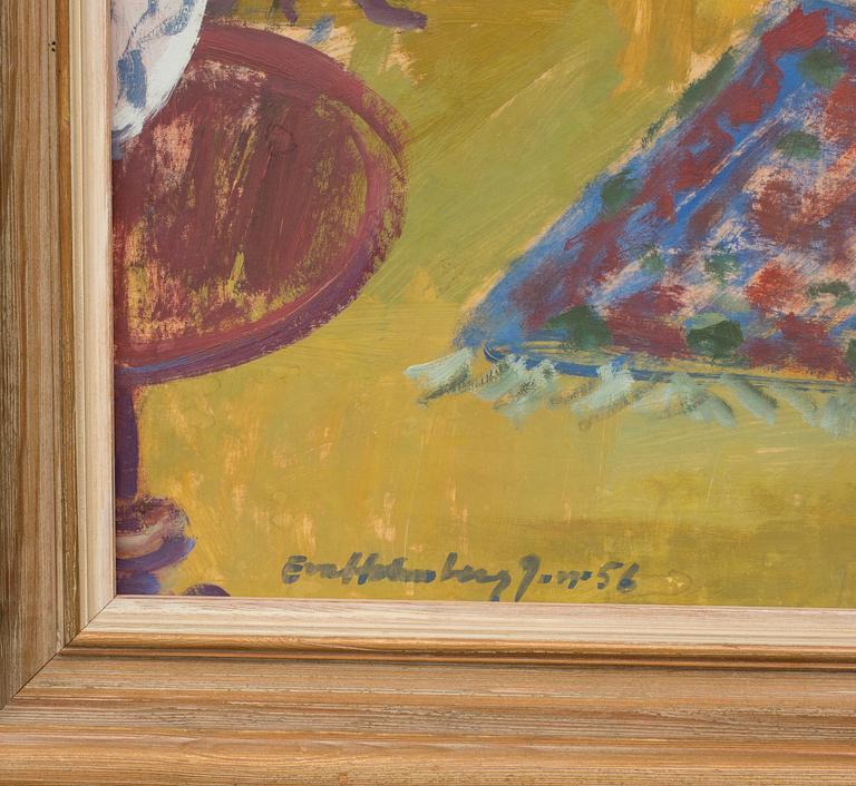 EVA HOLMBERG-JACOBSSON, olja på pannå, signerad och daterad -56.