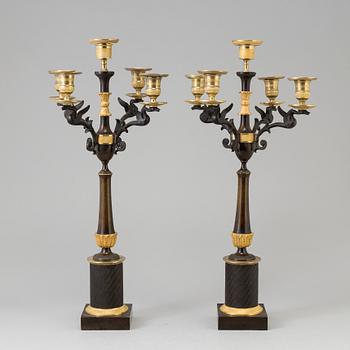A PAIR OF CANDELABRA, empire-style, ca 1900.