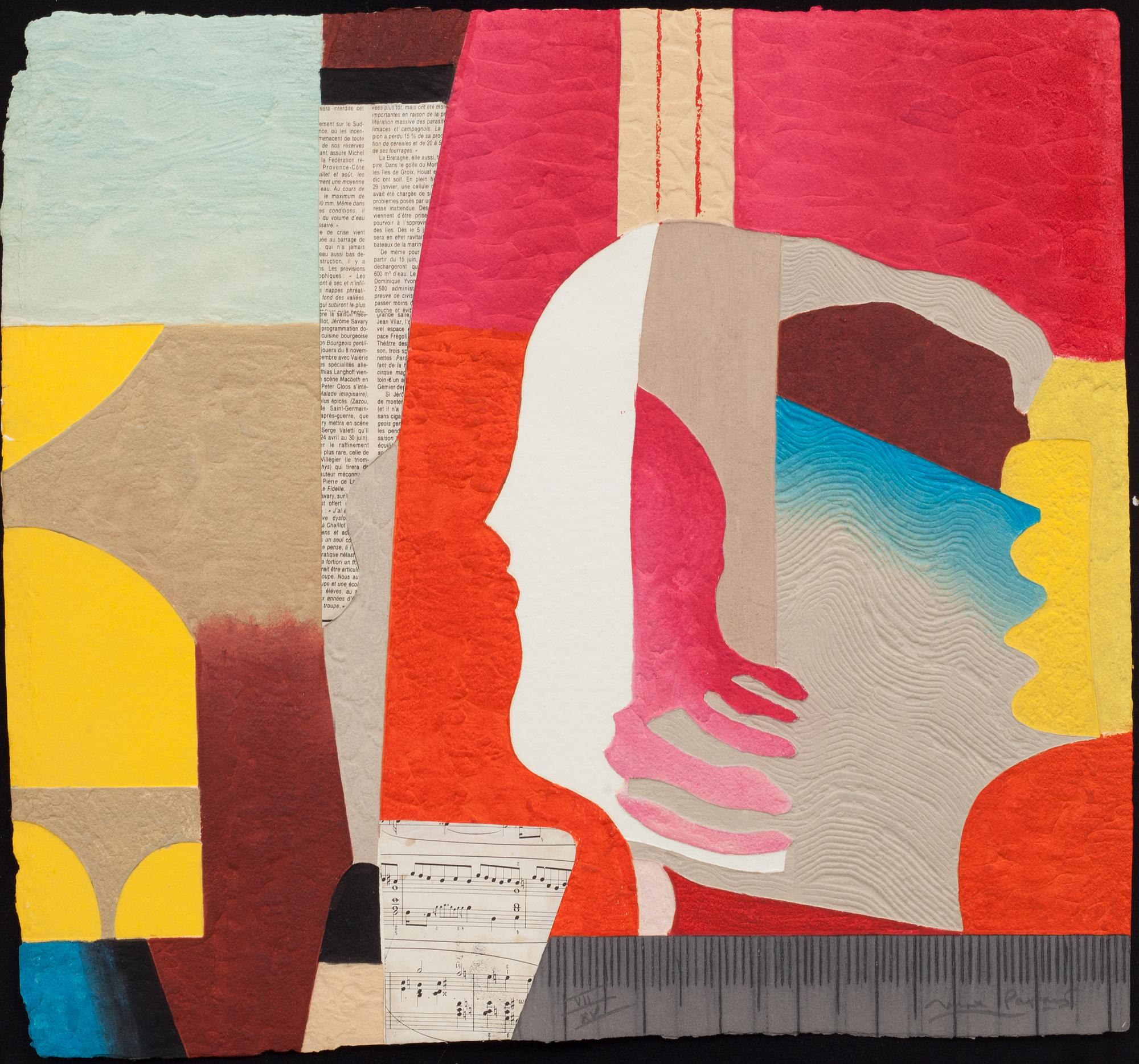 MAX PAPART, carborundum med collage. Signerad och numrerad VII/XV.