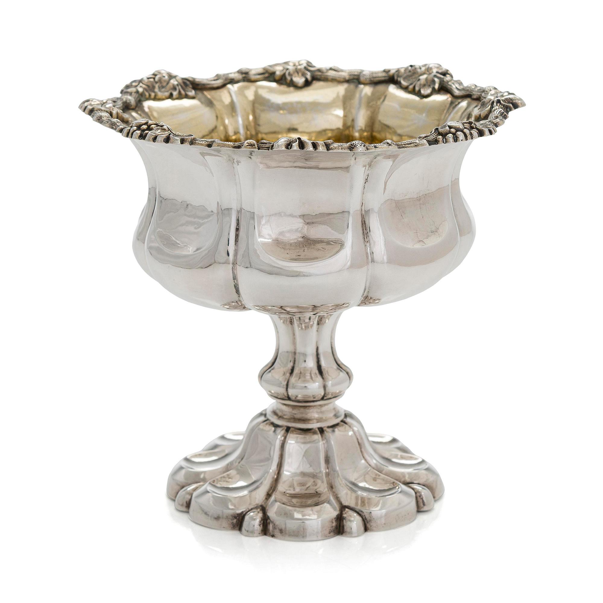 A parcel-gilt sugar bowl, maker's mark of Anders Wilhelm Felixsson, Loviisa, Finland 1860.