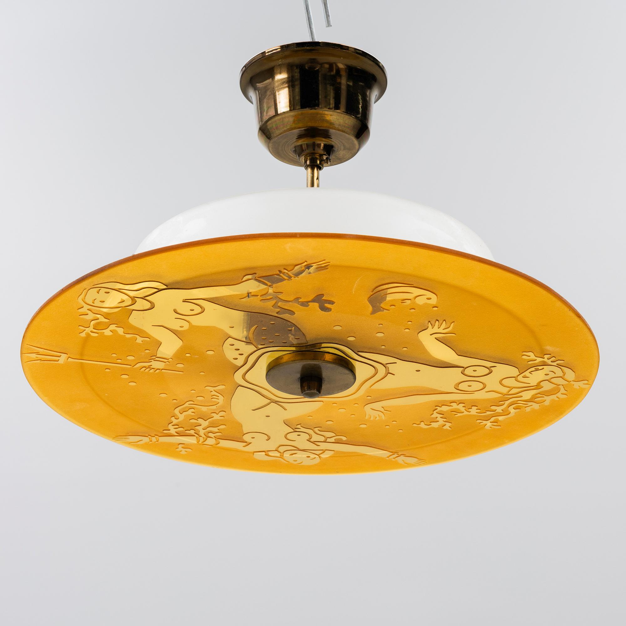 Ceiling light, Swedish Modern, 1930s/40s.