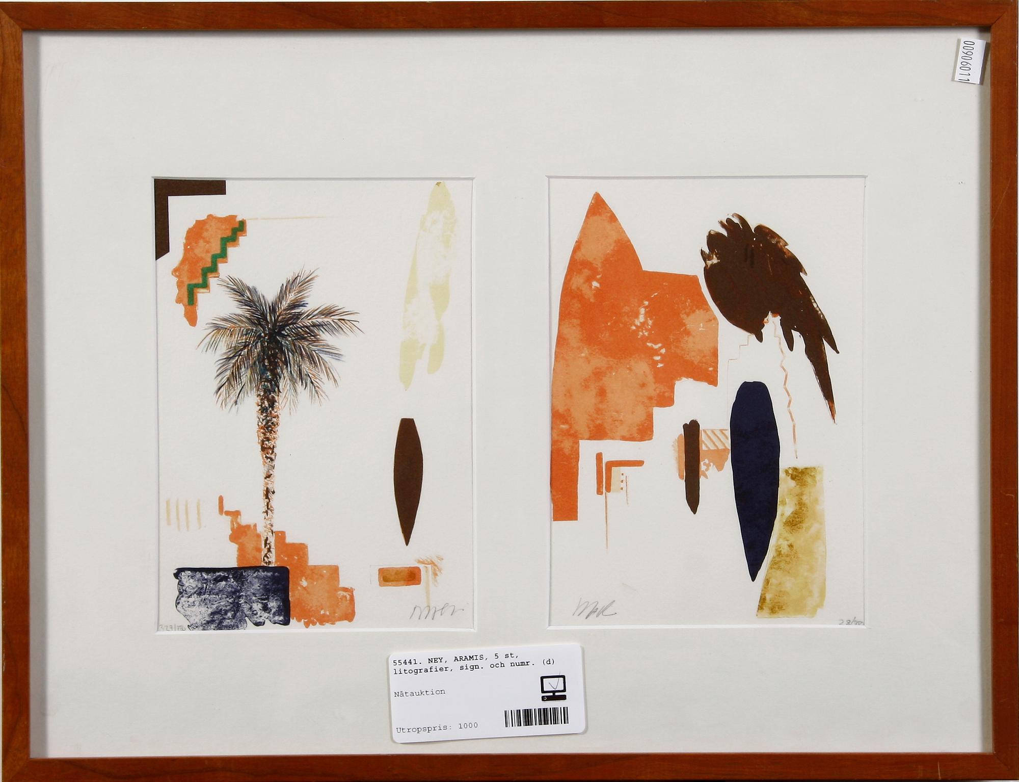 NEY, ARAMIS, 5 st, litografier, sign. och numr.