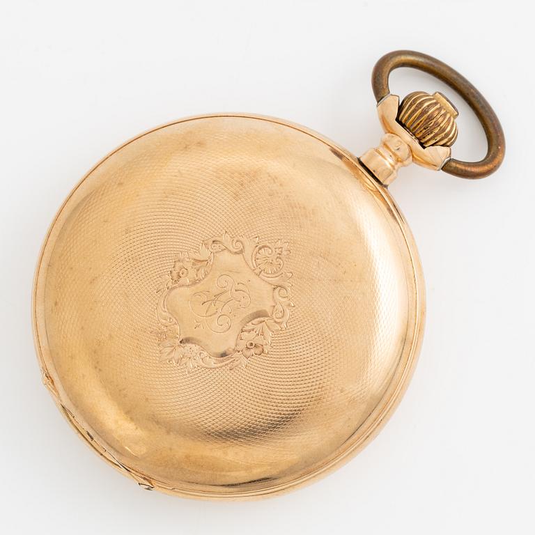 Fickur, 14K guld, savonett, 50 mm.