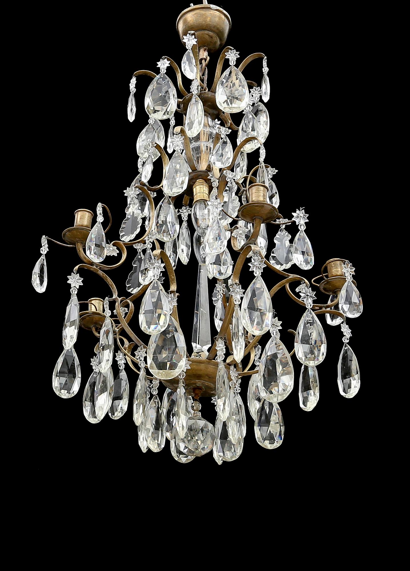 LJUSKRONA, barockstil, 1900-talets första hälft. Höjd ca 65 cm.