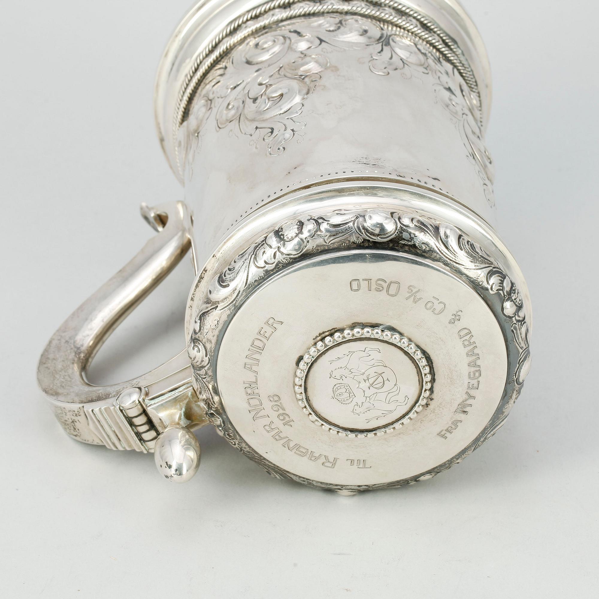 Stop, silver, K. A Rassmussen, 1900-tal. Totalvikt ca 685 gram.