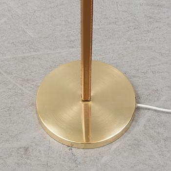 A brass and leather standard light from Svenska Philips, 1960's.