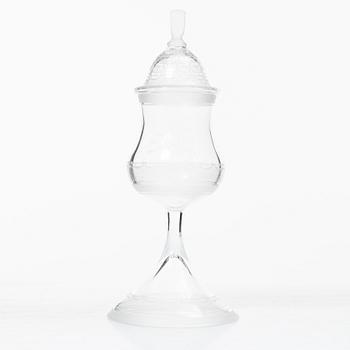 Simon Gate, goblet with lid, "Aurora", Orrefors, 250th anniversary, 1976.