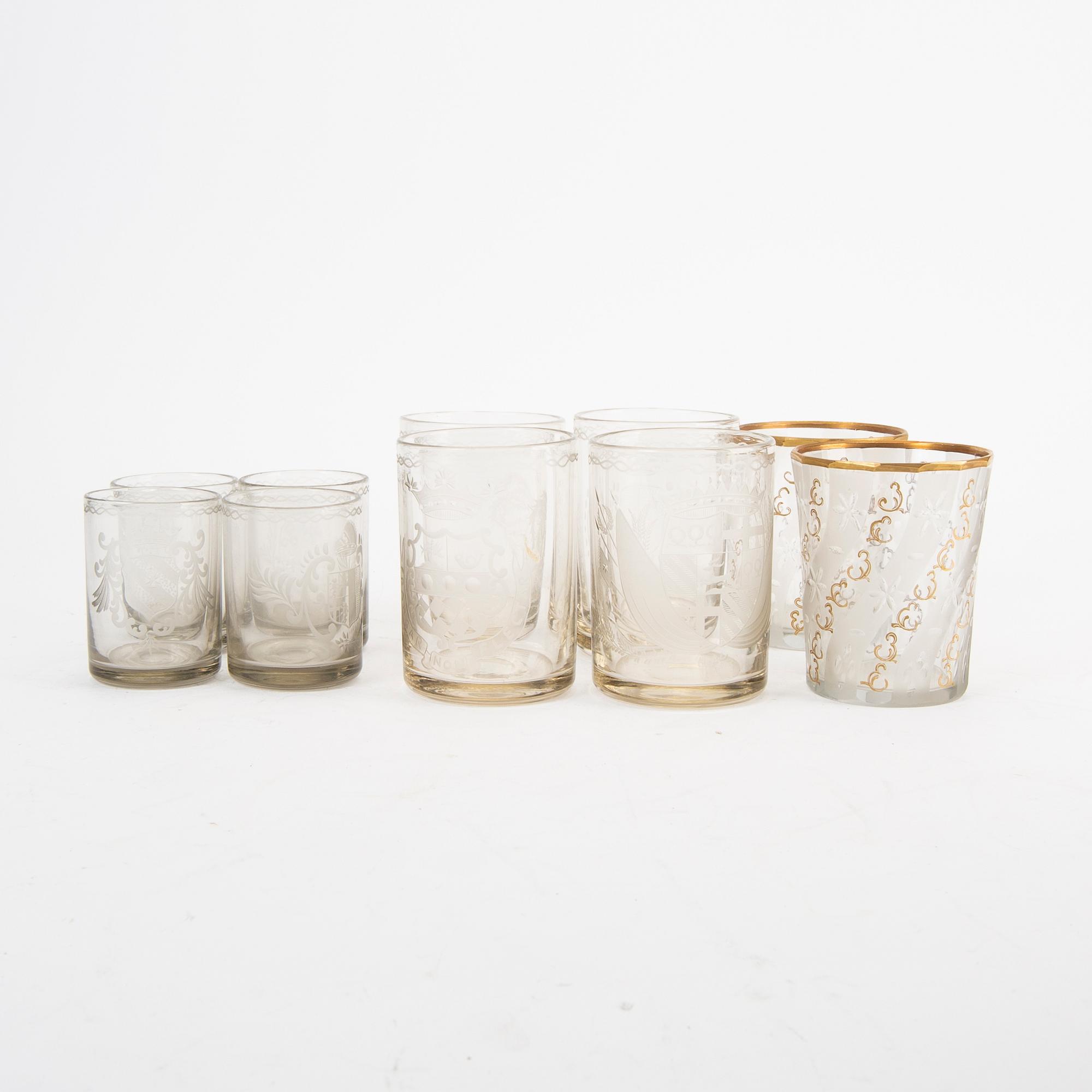 A set of 4+4+2 glasses 20th century.