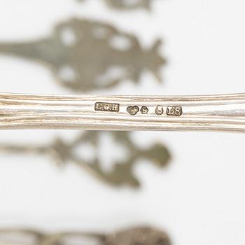 Cutlery, 30 pieces, silver, including Sweden, 19th century.
