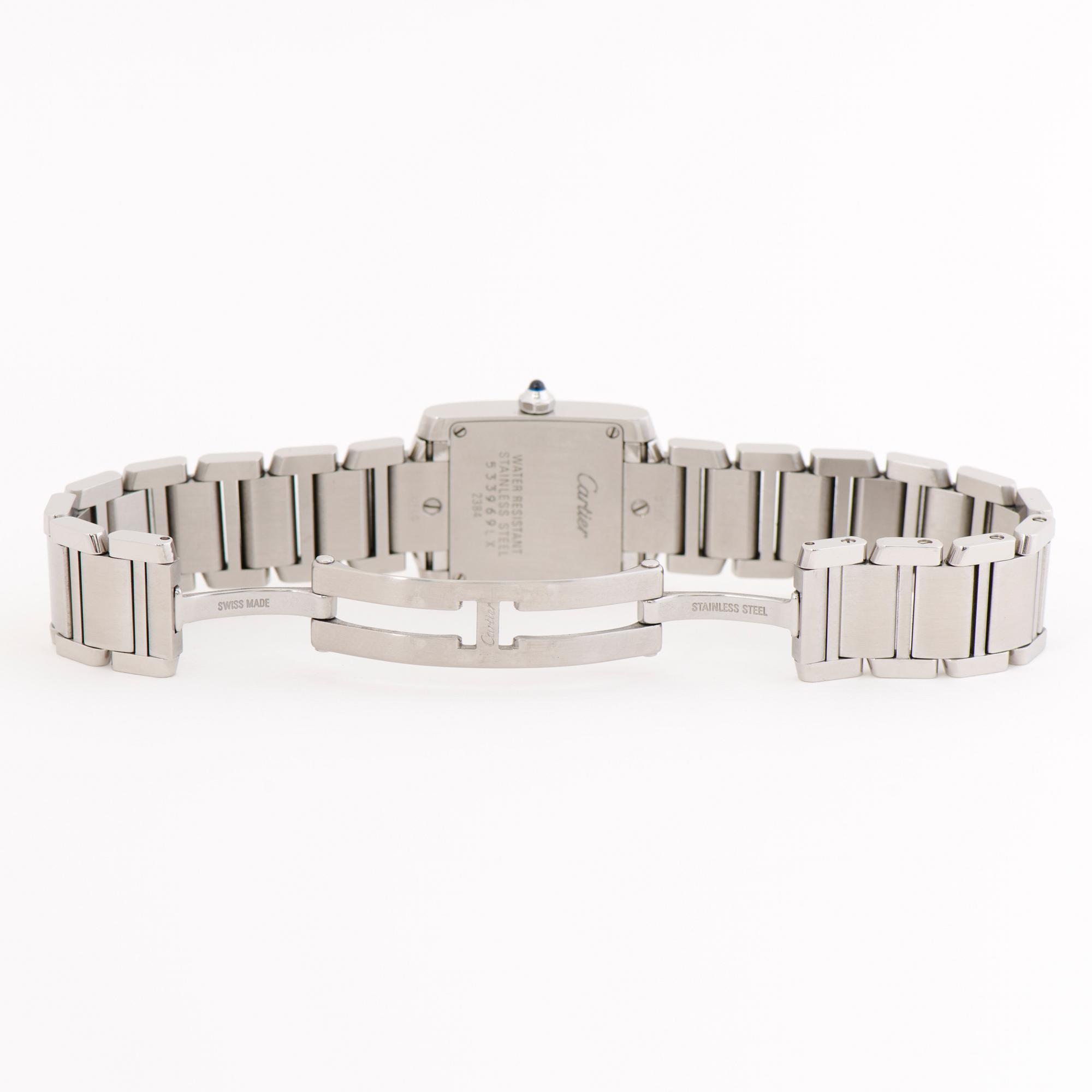 CARTIER, Tank Francaise, rannekello, 20 x 25 mm.