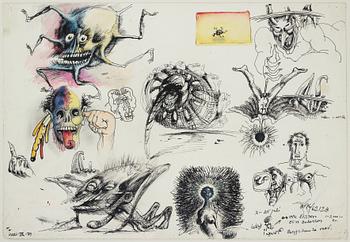 Ulf Rahmberg, mixed media on paper, signed and dated -79 on verso.