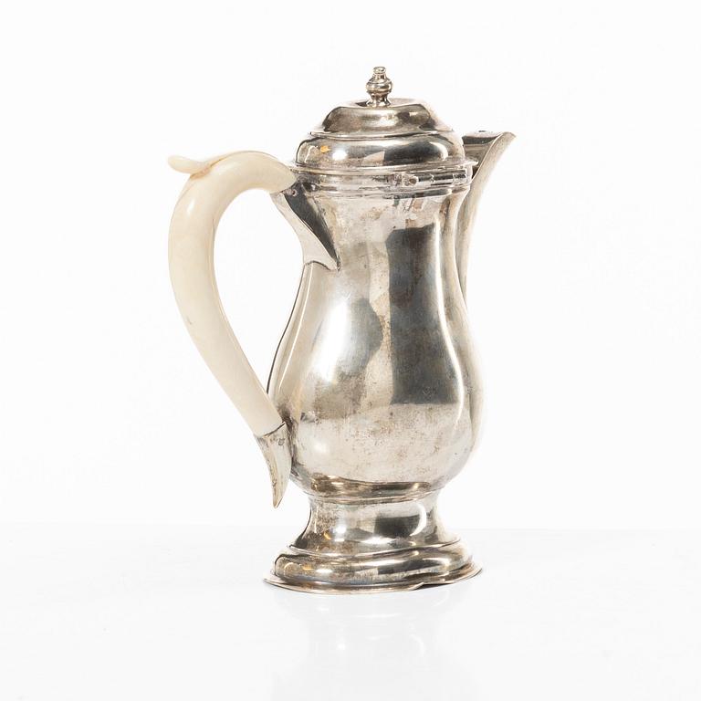 An Austrian silver coffee pot, Rabb, 1797.