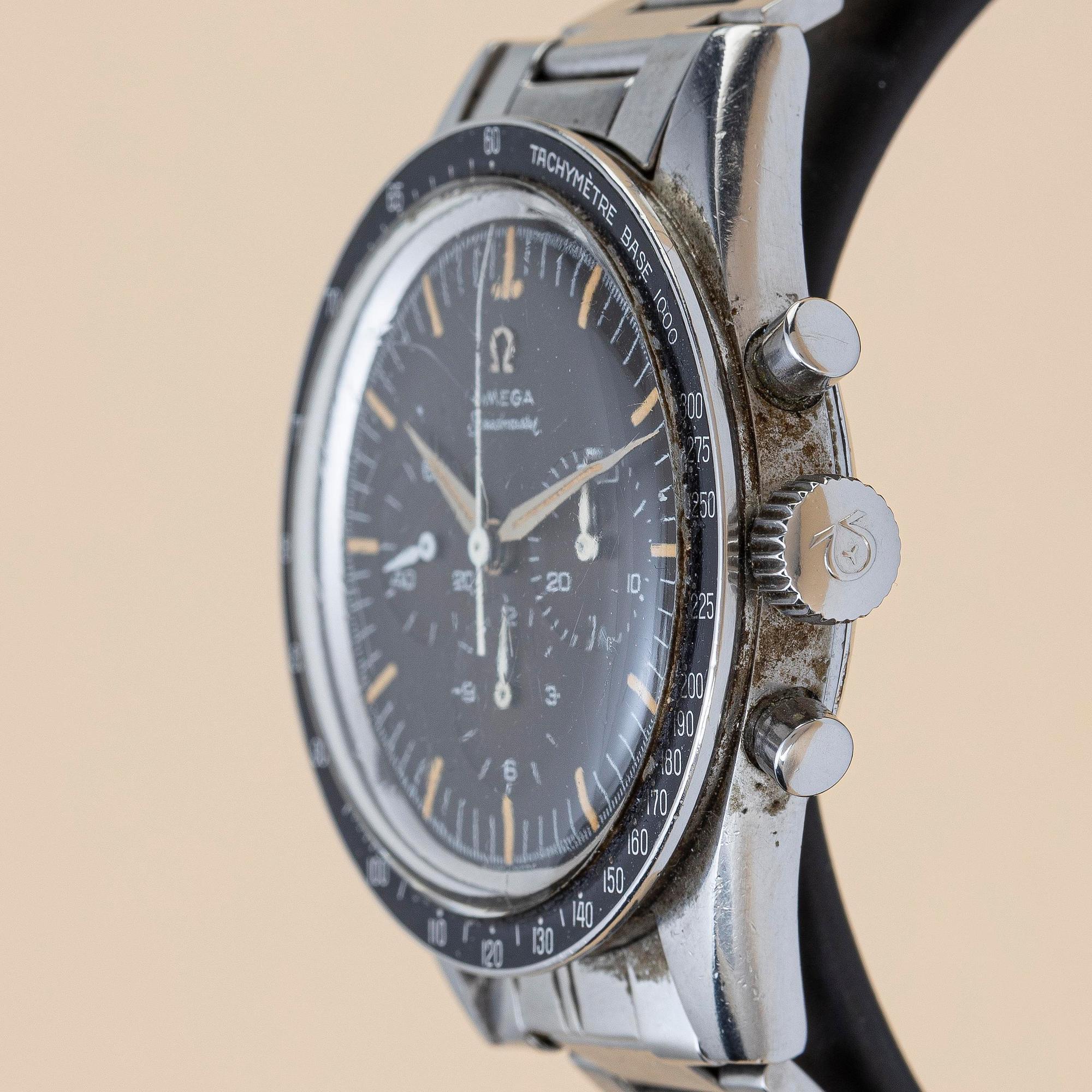 Omega, Speedmaster, "Base 1000", "Tropical Dial", "2998-1", "Naiad crown", ca 1959.