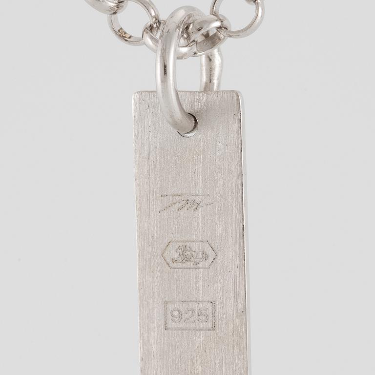 Tapio Wirkkala, pendant with chain "Moon Slice", sterling silver, for Kultakeskus.