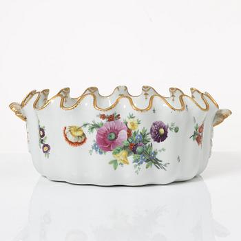 Royal Copenhagen, a glass rinser, "'Saxon Flower', Denmark, 19th century.