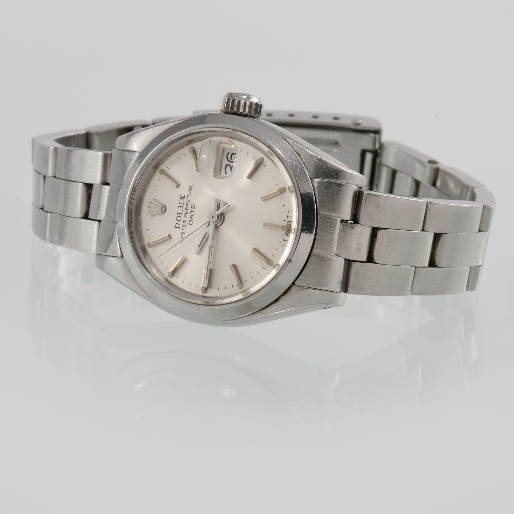 ARMBANDSUR, dam, stål, "date", Rolex, 1900-talets senare del.