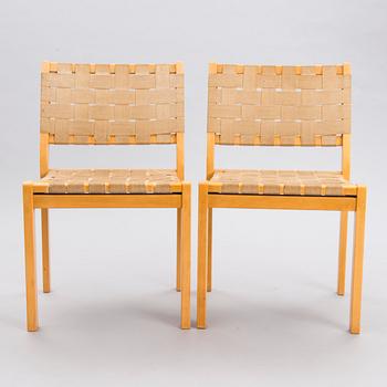 AINO AALTO, stolar, 4 st, modell 615, Artek, 1900-talets mitt.