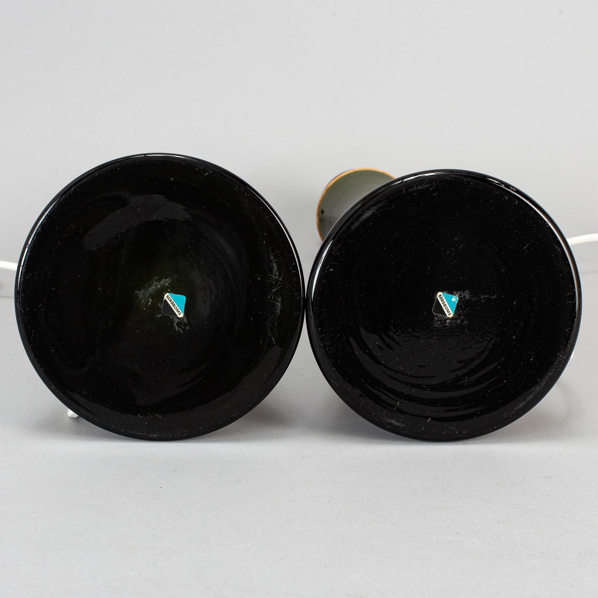 BERNT NORDSTEDT, bordslampor, ett par,  modell nr B-015 för Bergboms 1900-talets senare del.